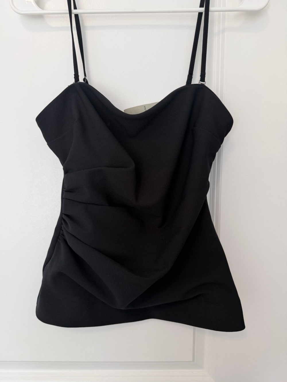 Black Draped Cami Top with Adjustable Straps